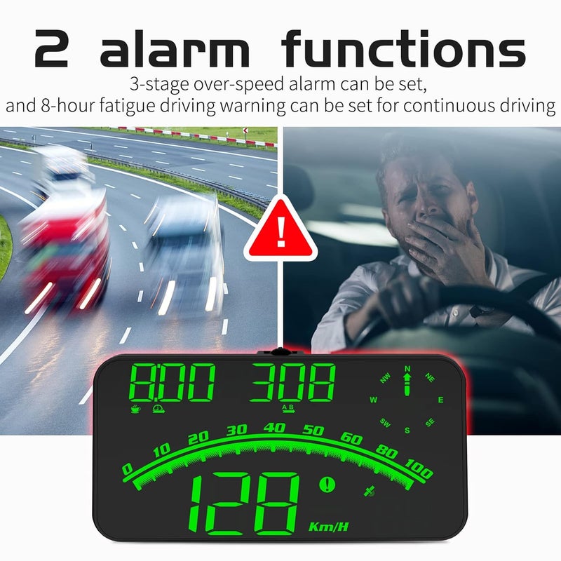wiiiw Heads up Display for Cars Speedometer for Car, HUD Digital Speedometer for Car with Speed Alarm, Fatigue Driving Reminder, Upgraded 5.5" large-screen, Heads up Display Suitable for All Vehicles - Image 3